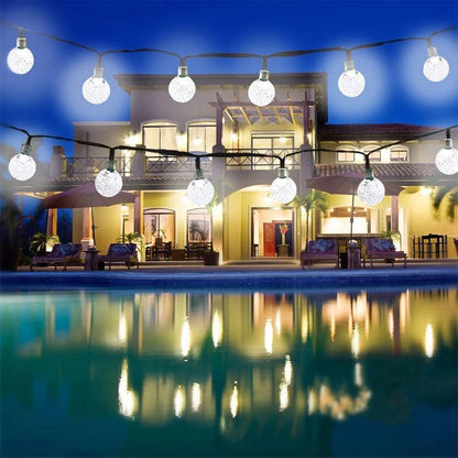 Solar String Lights Outdoor, 35.6Ft 60 LED Globe String Lights, Waterproof 8 Modes Solar Powered Patio Lights for Garden, Porch, Wedding Decorations (White)