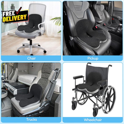 Trucker Seat Cushions for Long Sitting Semi Truck Seat Cushion with Lumbar S....