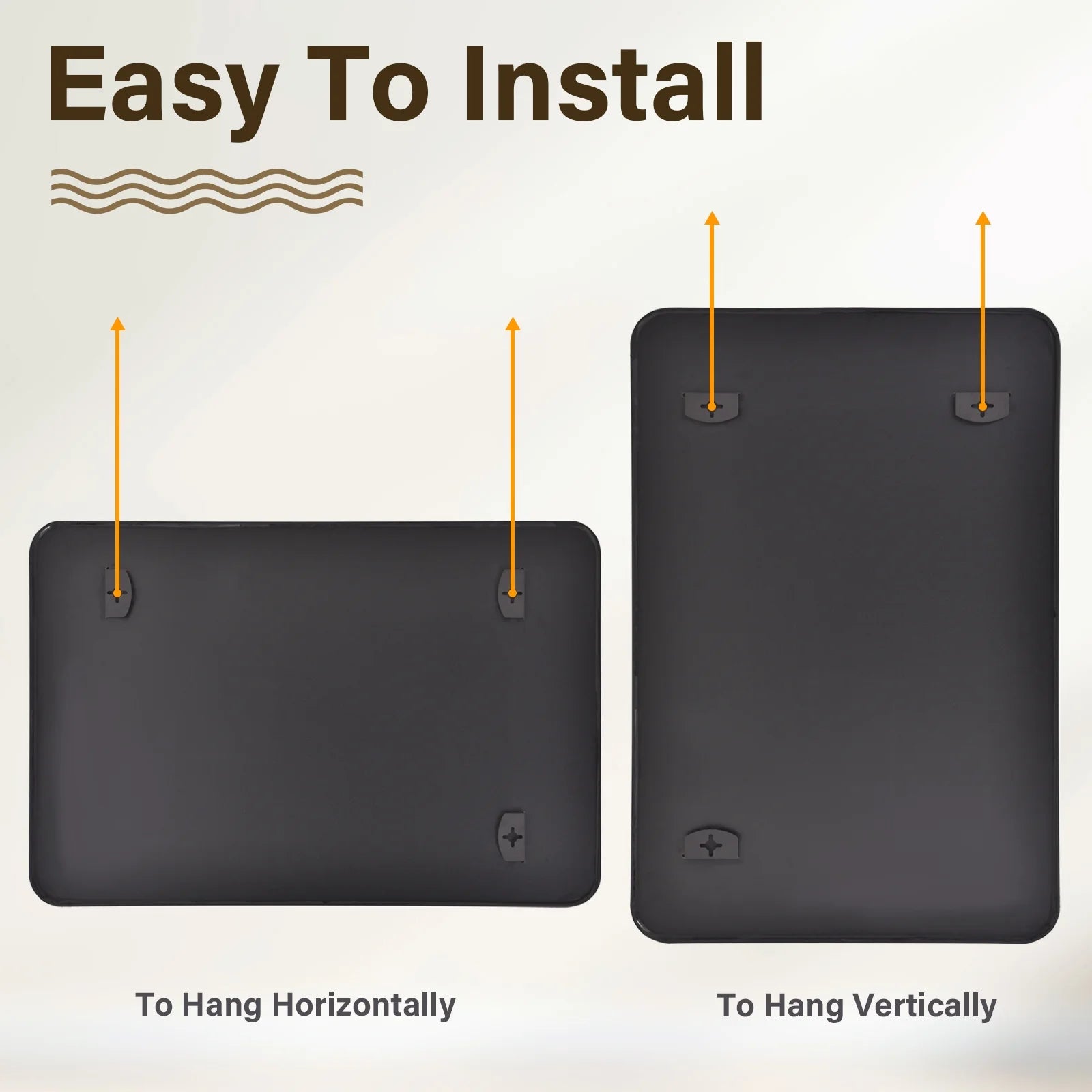 38"X26" Rectangular Bathroom Mirror Round-Edged Wall Mounted Mirror with Aluminum Alloy Frame, Gold