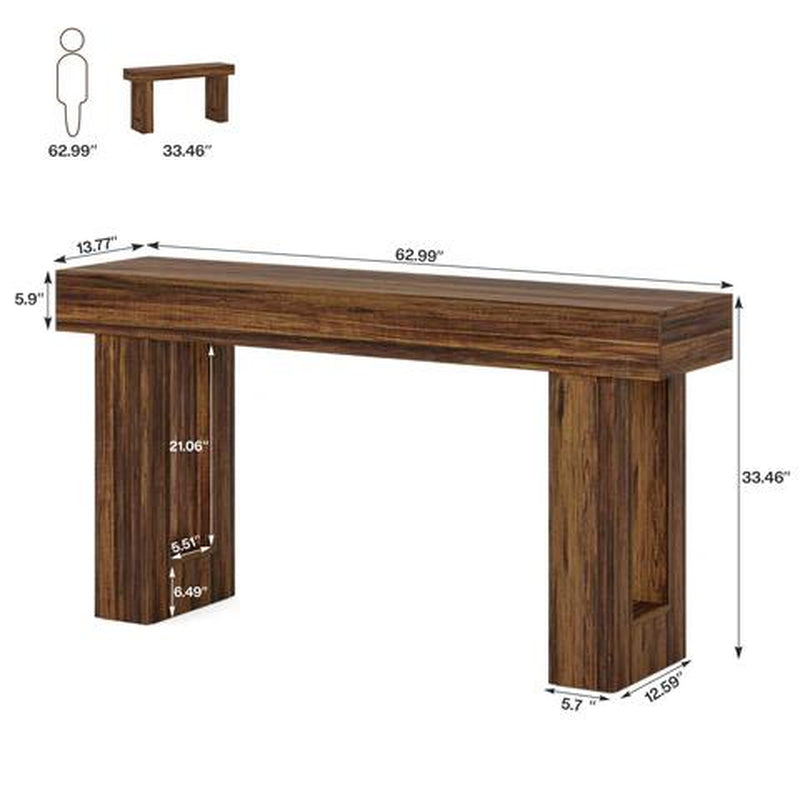 Spaco 63-Inch Long Console Table, Wooden Rectangular Sofa Table behind the Couch, Farmhouse Entryway Table for Entrance, Hallway, Living Room