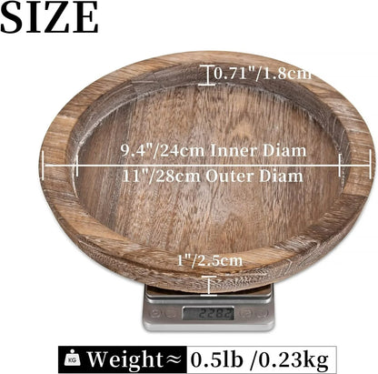 Decorative Candle Tray Decor: round Wooden Trays for Decor，Farmhouse Coffee Table Tray Decor Centerpiece
