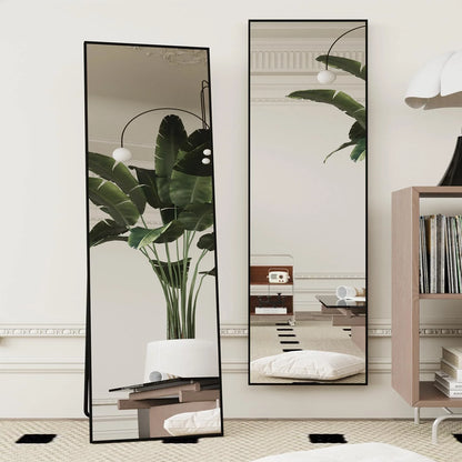 65"X 24" Floor Mirror Full Length Mirror Bedroom Floor Body Mirror with Stand,Black