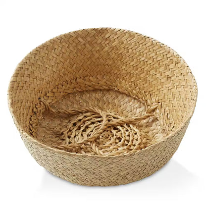 Brown Natural 11 In. X 4.75 In. Seagrass Decorative Basket Medium Storage Bin for Use as Planter for Plants and Trees