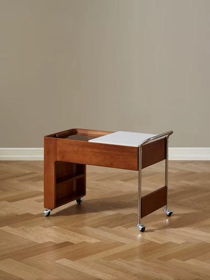 N3182 Simple Modern Solid Wood Living Room Furniture Movable Multifunctional Sofa Side Cabinet Corner Table