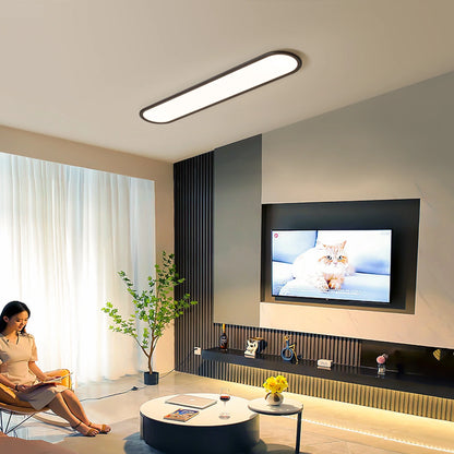 Modern Linear Ceiling Lights,48W Dimmable LED Ceiling Lamp,Full Spectrum Long Ceiling Light,39.4 Inch Ultra Thin Low Profile Light Fixture for Bedroom Kitchen Closet Hallway, Black/3000-6500K