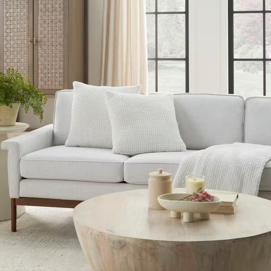 Lifestyle White 18 In. X 18 In. Square Throw Pillow