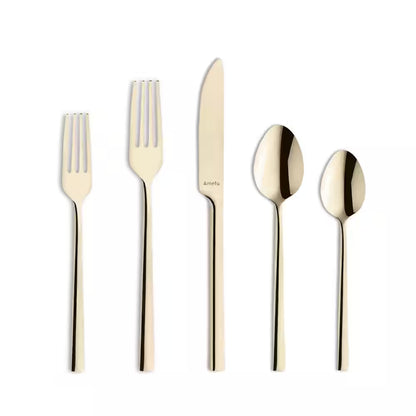 Dallas Stainless Steel Flatware Set, 20-Pieces Champagne. Service for 4