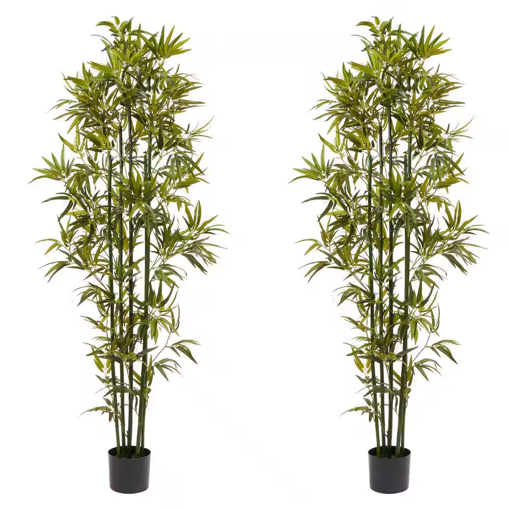 6 Ft. Artificial Bamboo Trees (Set of 2)
