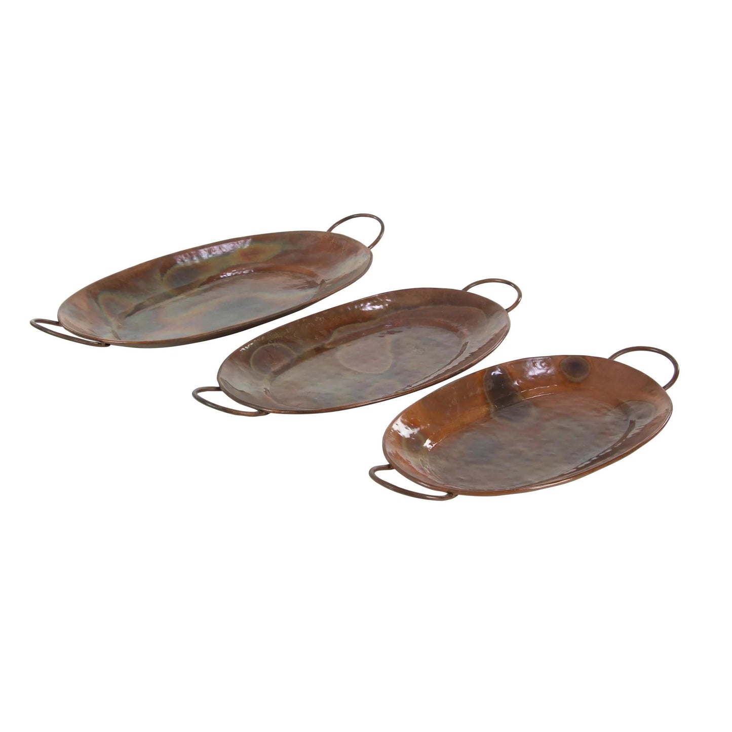 27"W, 3"H Copper Metal Tray, 3-Pieces