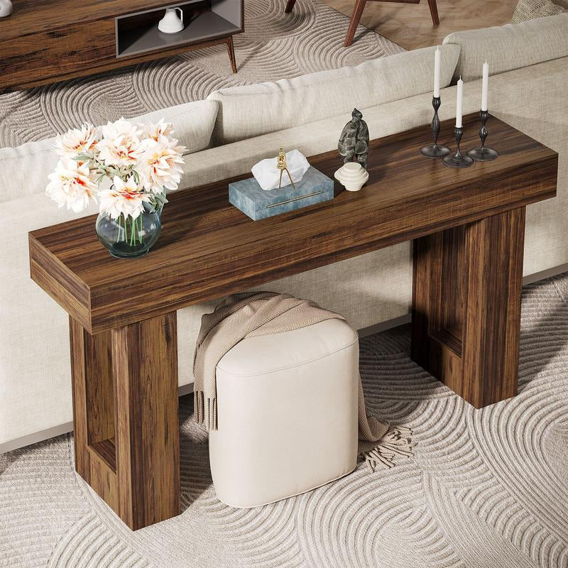 Spaco 63-Inch Long Console Table, Wooden Rectangular Sofa Table behind the Couch, Farmhouse Entryway Table for Entrance, Hallway, Living Room