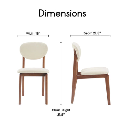 Elle Decor Coralie Dining Chair Set of 2 Buttercream
