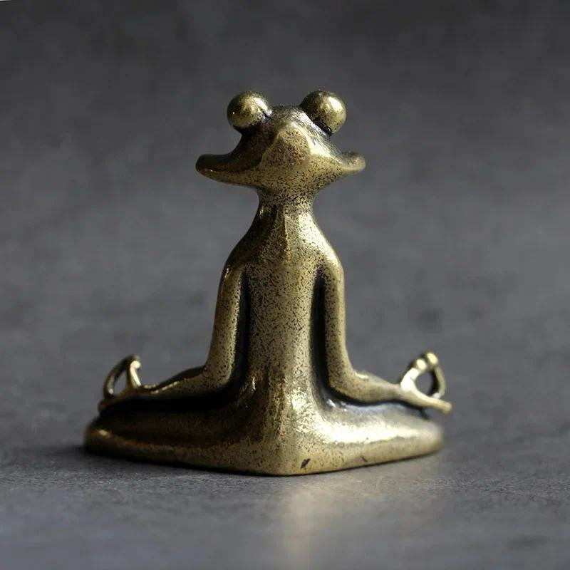1-3 Count/Pcs Retro Copperware Incense Socket Zen Frog Ornaments Solid Pure Copper Frog Tea Pet Incense Holder Home Office Desktop Ornament Decoration Christmas Gift