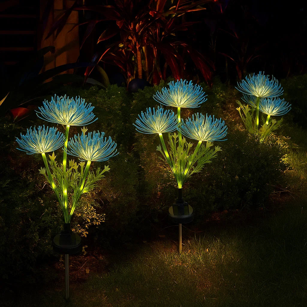 Blue Flower Solar Garden Lights Outdoor, Fairy Waterproof Solar Lights for Yard Pathway Patio Outdoor Decor