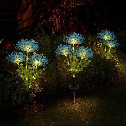 Blue Flower Solar Garden Lights Outdoor, Fairy Waterproof Solar Lights for Yard Pathway Patio Outdoor Decor