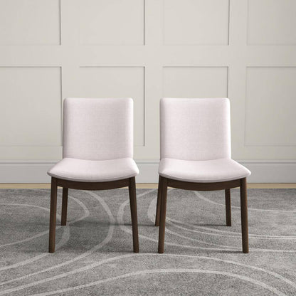 Valentine Mid-Century Modern Beige Fabric Dining Chair (Set of 2)
