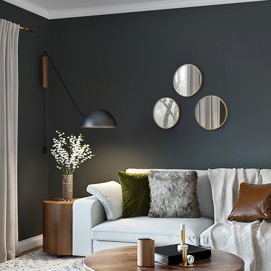 Gold round Small Decorative Wall Mirror Set, Set of 3 Multipack Mirrors