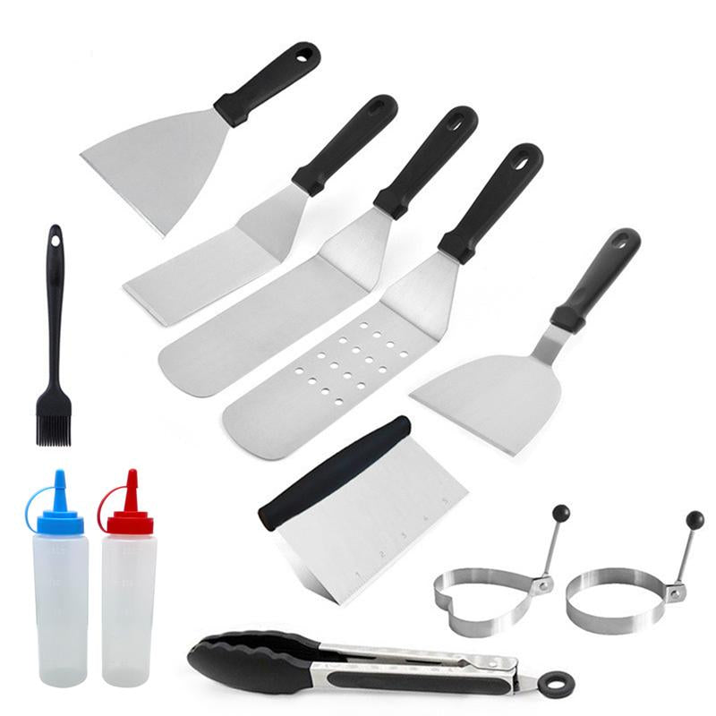 Griddle Accessories Kit,12Pcs Grilling Accessories Set,Flat Top Griddle Accessories Set for Outdoor BBQ Teppanyaki