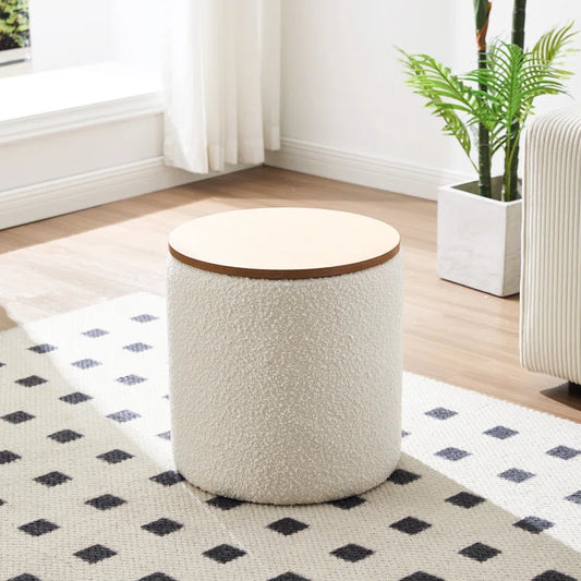 Darasimi 16'' Wide Boucle Upholstered Storage Ottoman