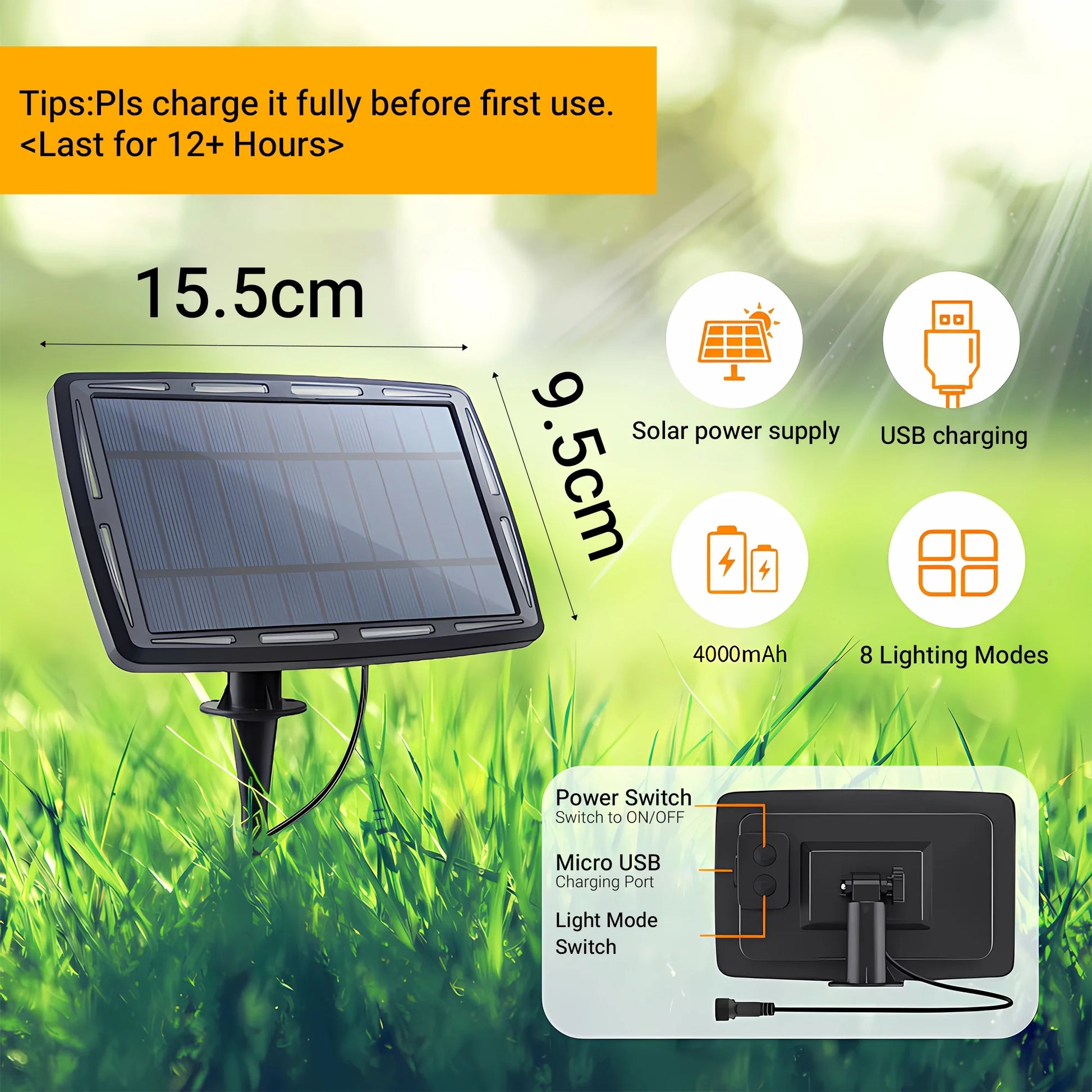 Solar Outdoor String Lights, 100Ft Waterproof Patio Lights with Remote, 50 LED Bulbs, 8 Lighting Modes, for Yard Outside