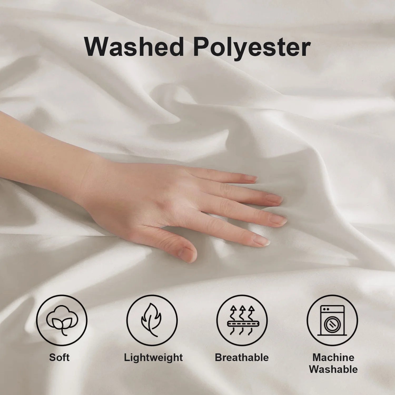 3 Pieces Duvet Cover Set, Soft Washed Microfiber Duvet Cover Queen with 2 Pillow Shams,White