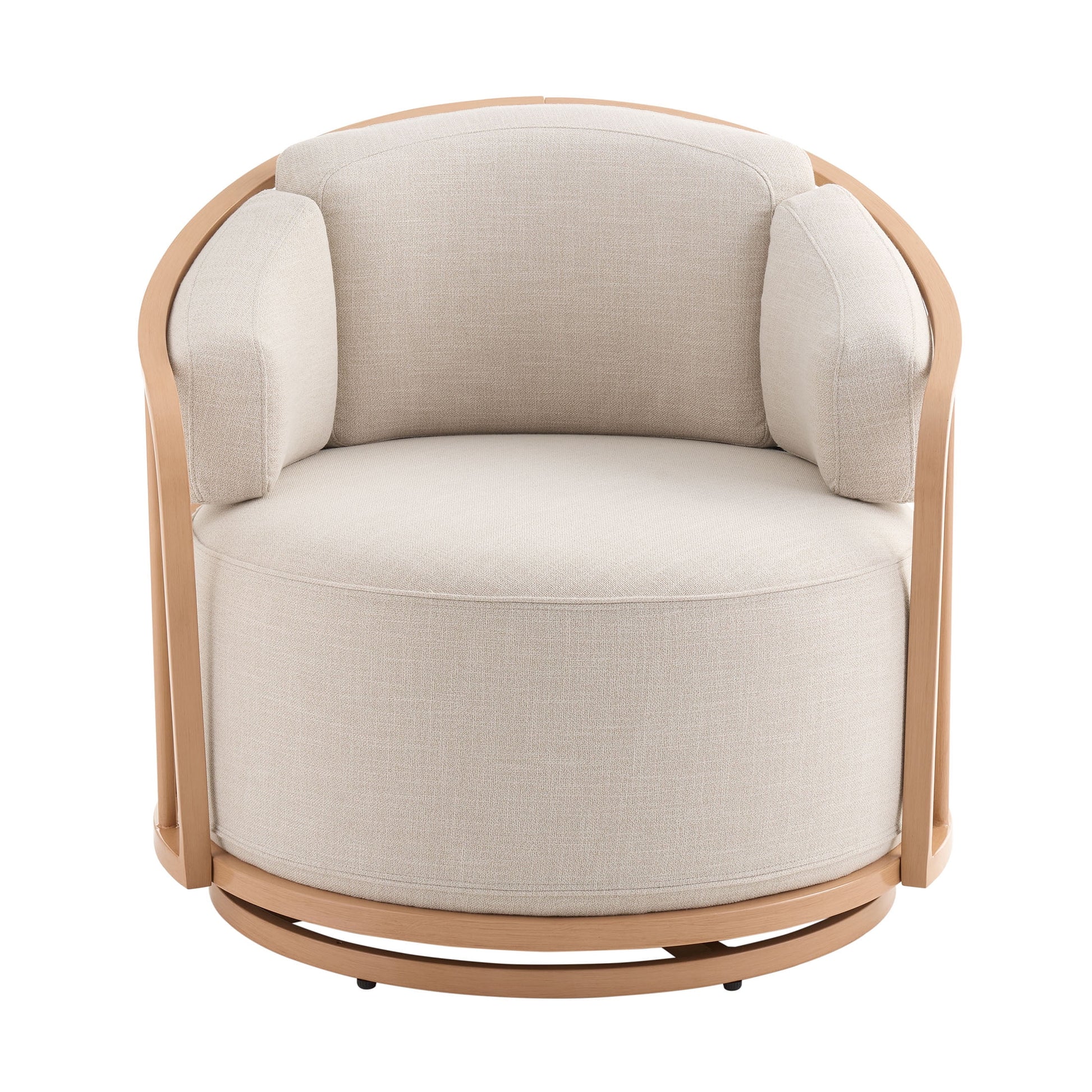Lillian Swivel Birdcage Chair, Cream Linen