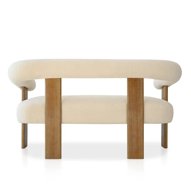 Petruna 54'' Upholstered Solid round Armrest Loveseat