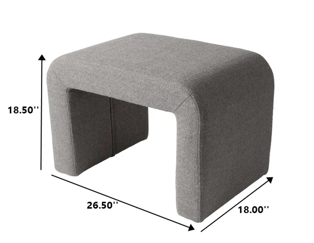 Juliet Waterfall Boucle Ottoman, Truffle Brown