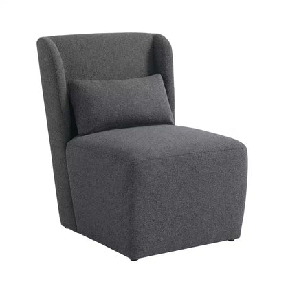 Elaina Charcoal Polyester Armless Accent Club Chair
