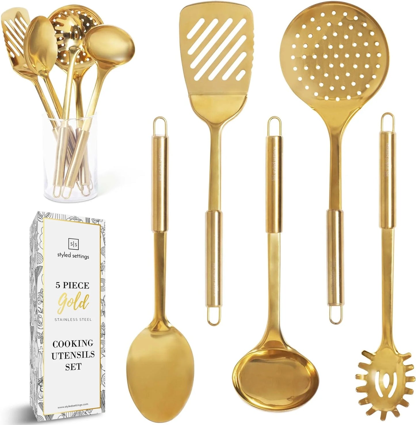 Gold Stainless Steel Cooking Utensils Set