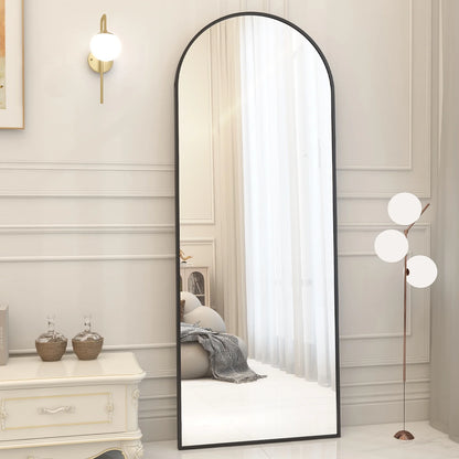 71"X27.1" Arch Full Length Mirror Oversized Floor Mirrors for Standing Leaning, Black