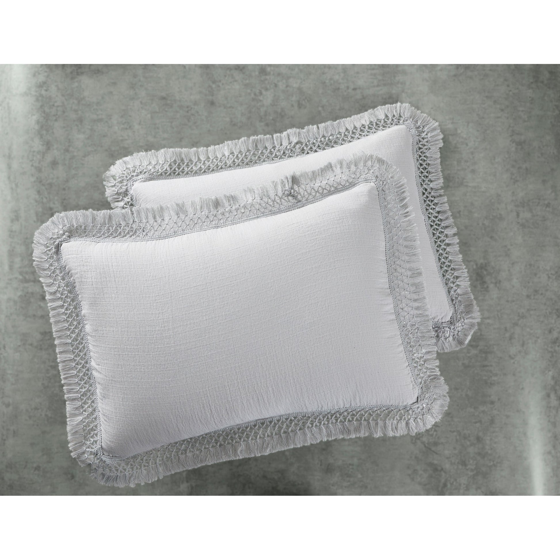 Solid Color Soft Silver Textured Matelassé Full/Queen Duvet Cover Set, No Fill