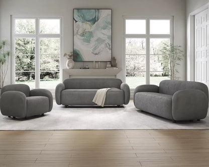 3 Seater Sofa, Modern Couch with Soft Boucle Upholstered, Comfy Cloud Sofa Couch for Living Room Home Office Sherpa Curved Couch