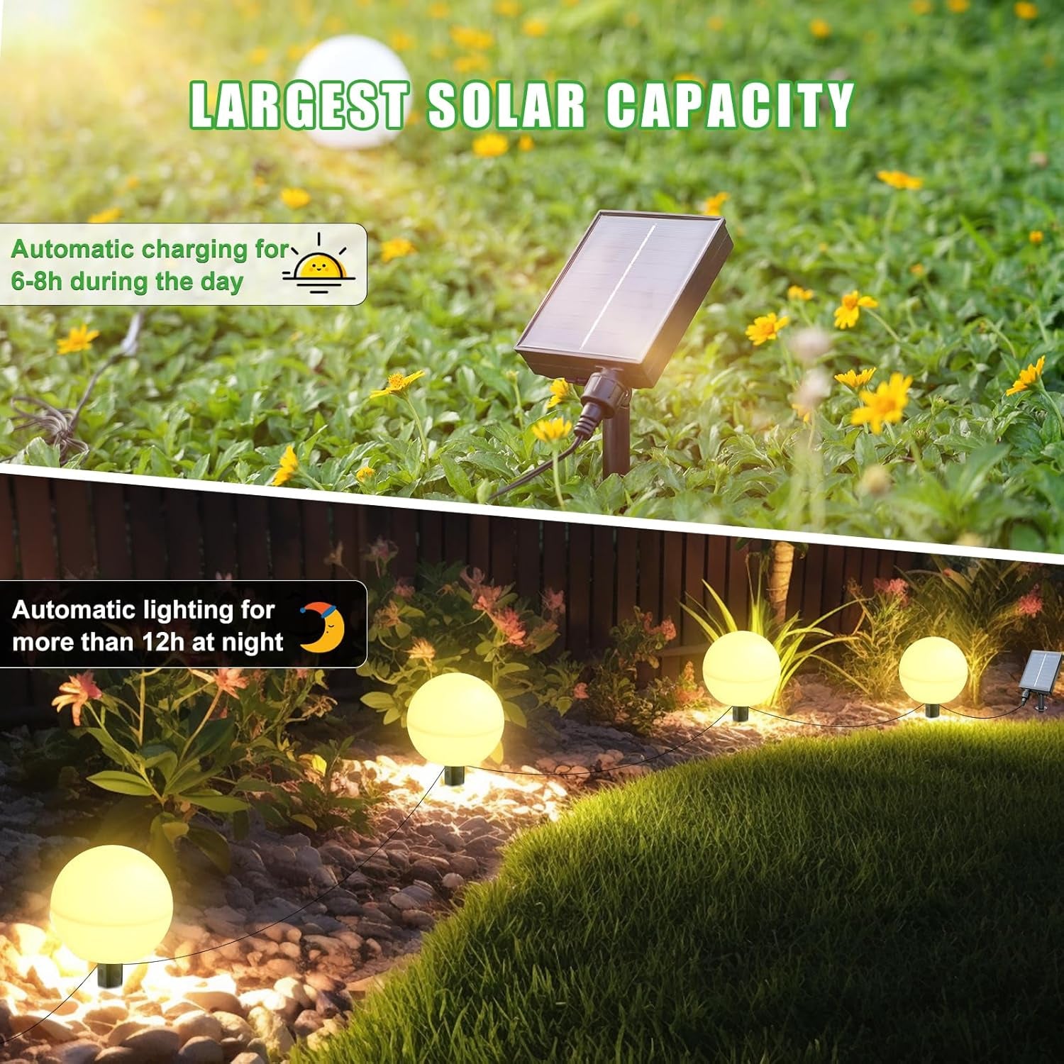 Solar Lights Outdoor Waterproof Decorations, 5 Pack Solar Globe Lights for Outsi