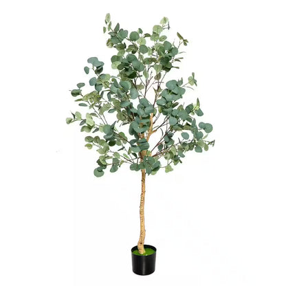 5 . 5 FT Artificial Tree Fake Eucalyptus Tree for Living Room Office Home Decor
