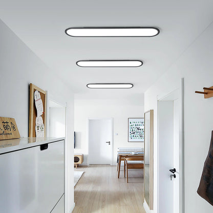 Modern Linear Ceiling Lights,48W Dimmable LED Ceiling Lamp,Full Spectrum Long Ceiling Light,39.4 Inch Ultra Thin Low Profile Light Fixture for Bedroom Kitchen Closet Hallway, Black/3000-6500K