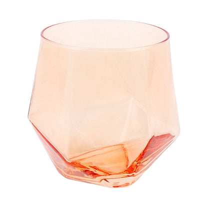 Just Feed Me by  4-Piece 15-Ounce Stemless Wine Glass Set, Peach Amber