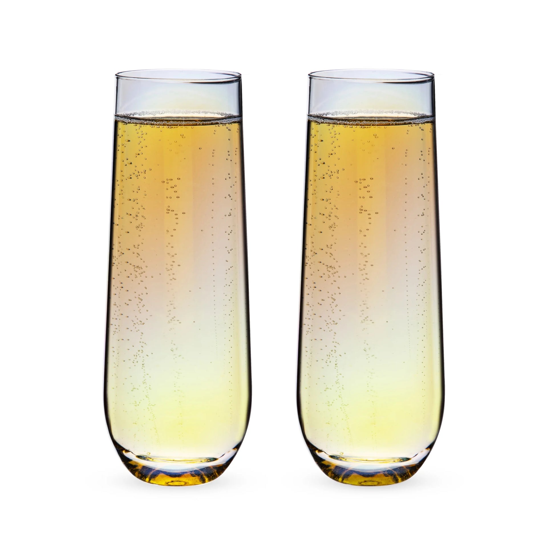 Luster Champagne Flutes for Outdoor, Home Bar Gifts, 10 Oz Set of 2
