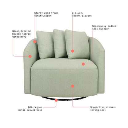 Drew Accent Chair by Drew Barrymore, Sage Boucle