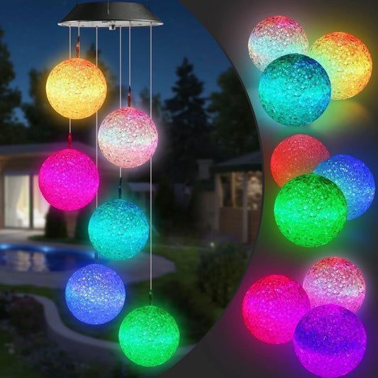 Solar Wind Chimes, Color Changing Crystal Ball Wind Chimes, Mother’S Day & Easter Gift for Women, Waterproof LED Solar Outdoor Lights for Garden, Patio, Yard Decor
