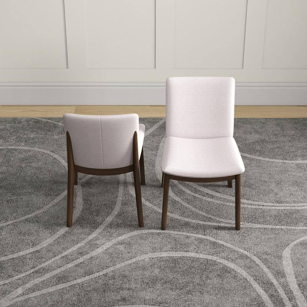Valentine Mid-Century Modern Beige Fabric Dining Chair (Set of 2)