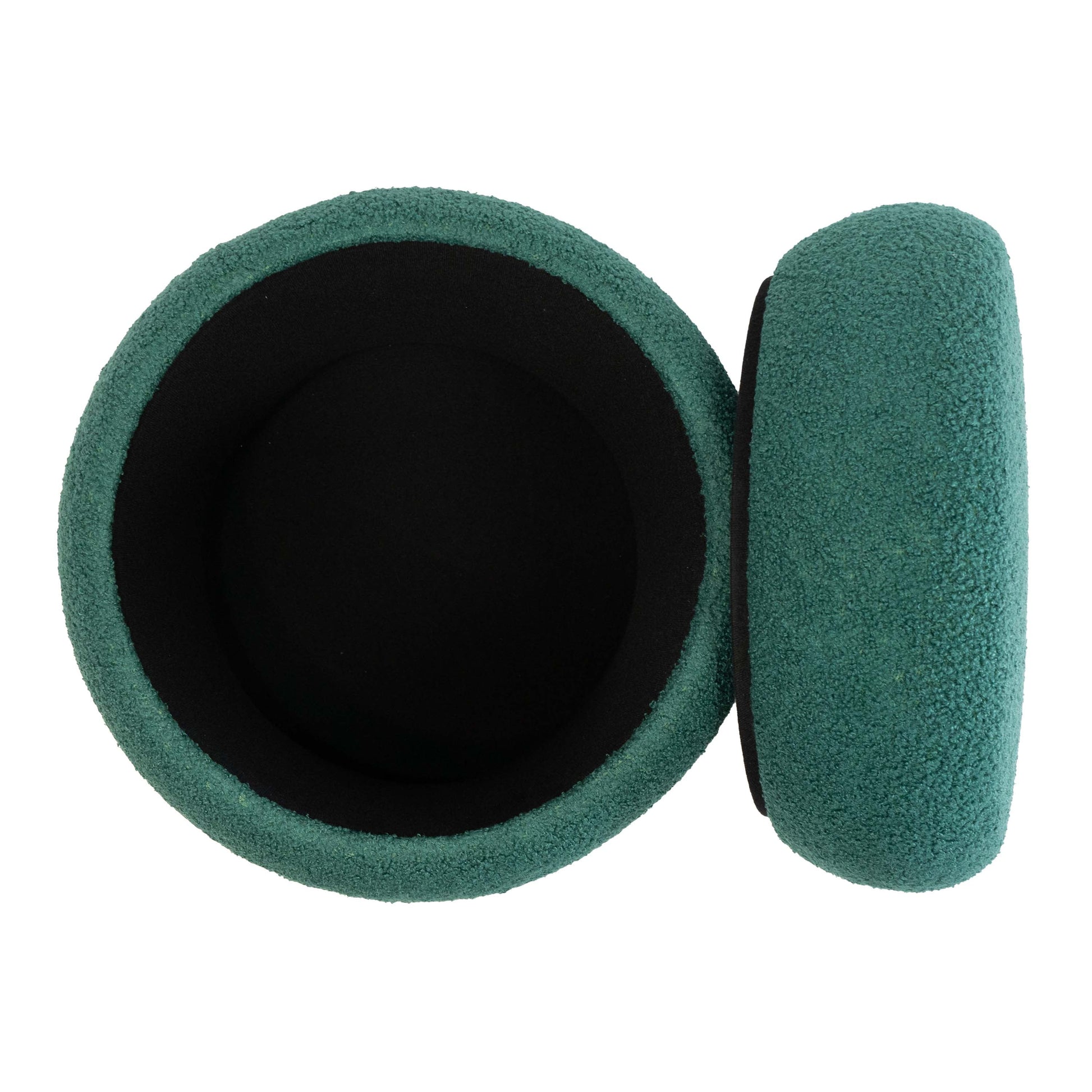 Boucle Cloud Storage Ottoman, Green