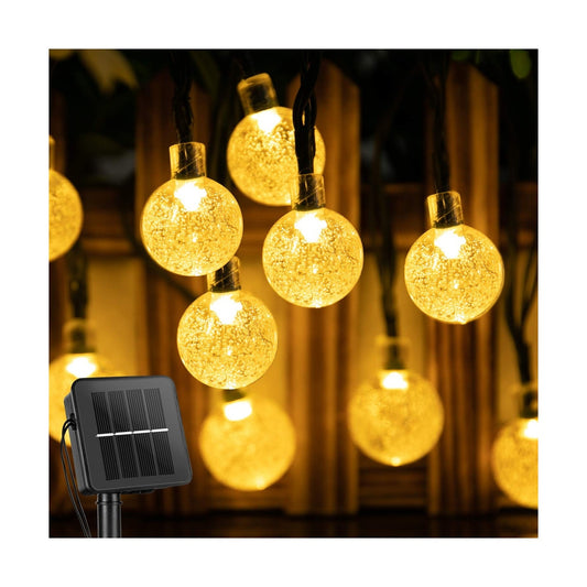 Solar String Lights Outdoor 60 LED 36FT Crystal Globe Lights with 8 Lighting ...