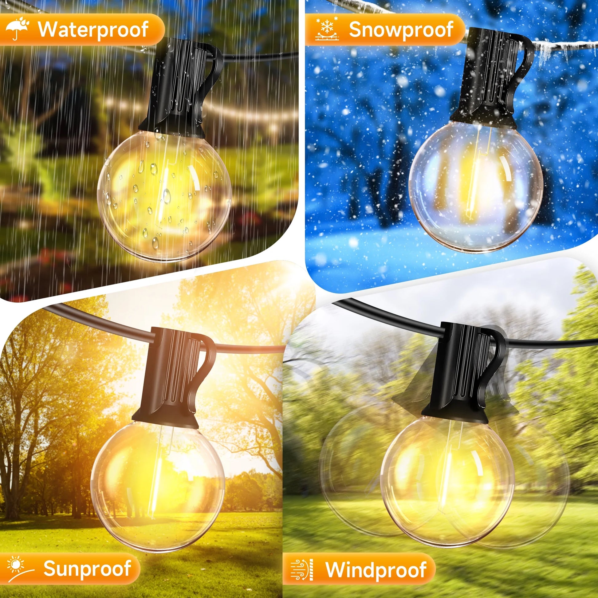 Solar Outdoor String Lights, 100Ft Waterproof Patio Lights with Remote, 50 LED Bulbs, 8 Lighting Modes, for Yard Outside