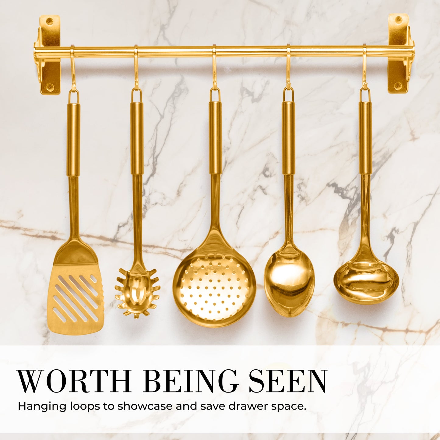Gold Stainless Steel Cooking Utensils Set