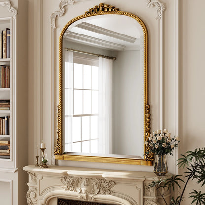 40"X 28" Arched Vanity Mirror Decor Wall Mirror for Bathroom,Antique Gold