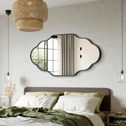 , Scalloped Wall Mirror, Black