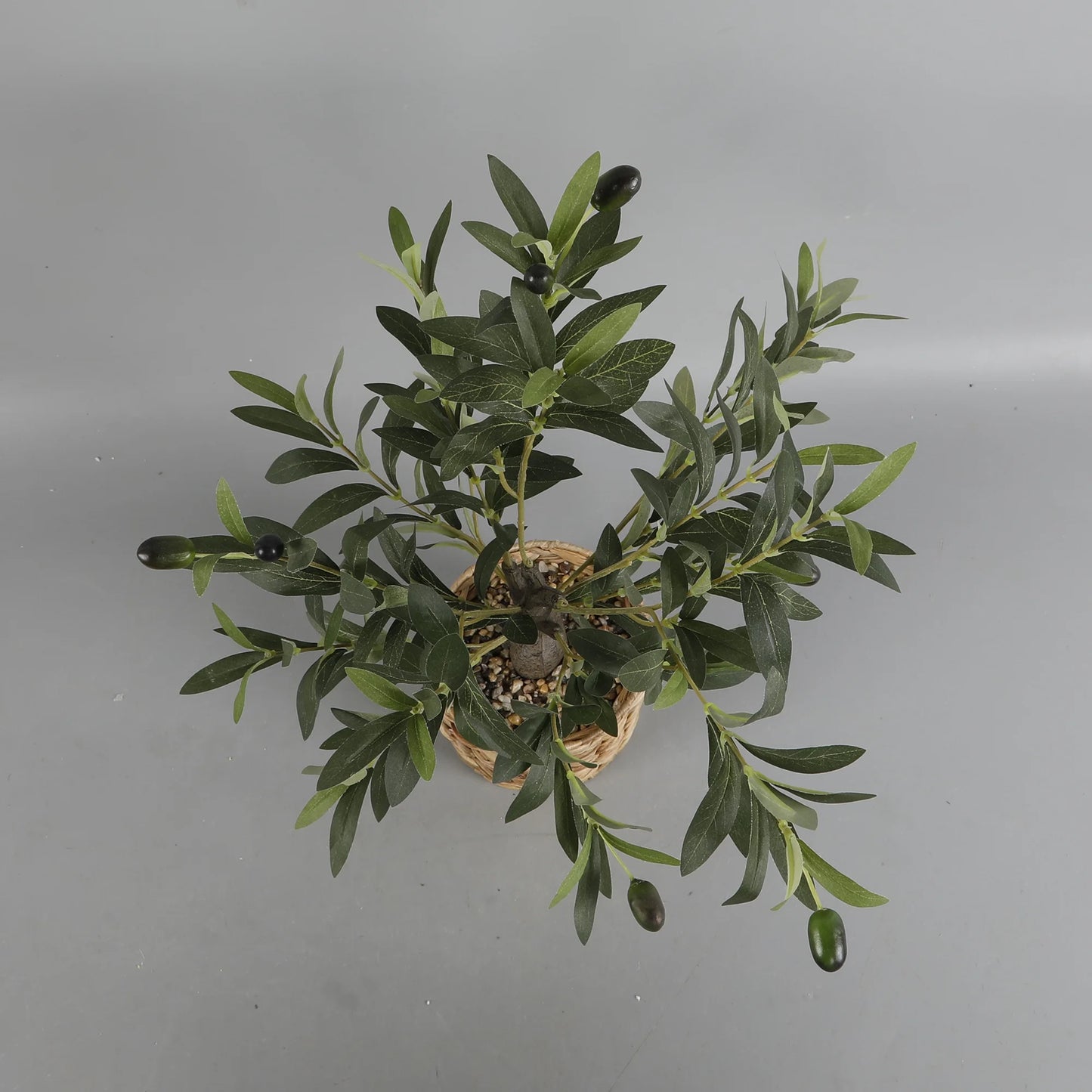 26" Artificial Olive Tree in Natural Woven Rattan Basket