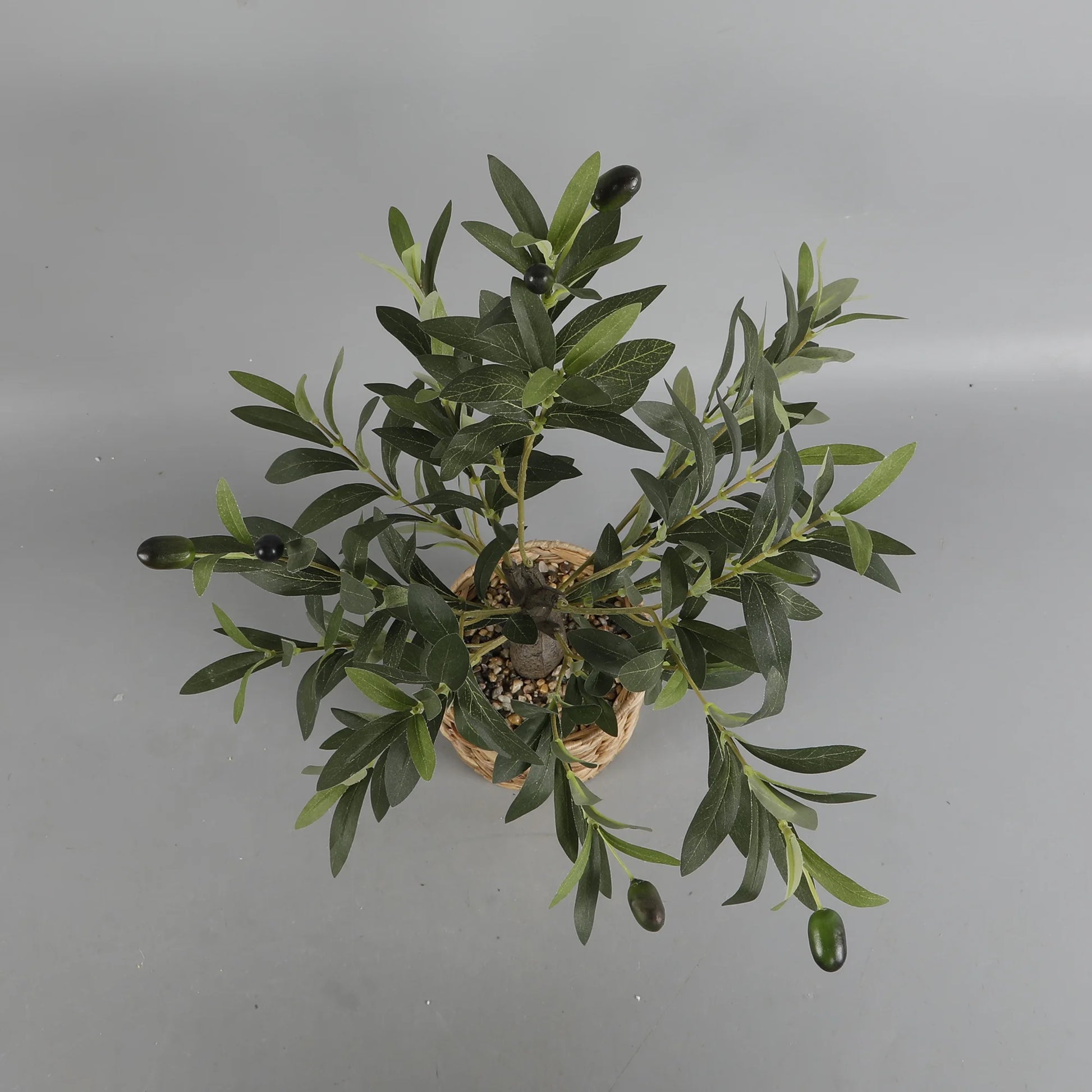 26" Artificial Olive Tree in Natural Woven Rattan Basket