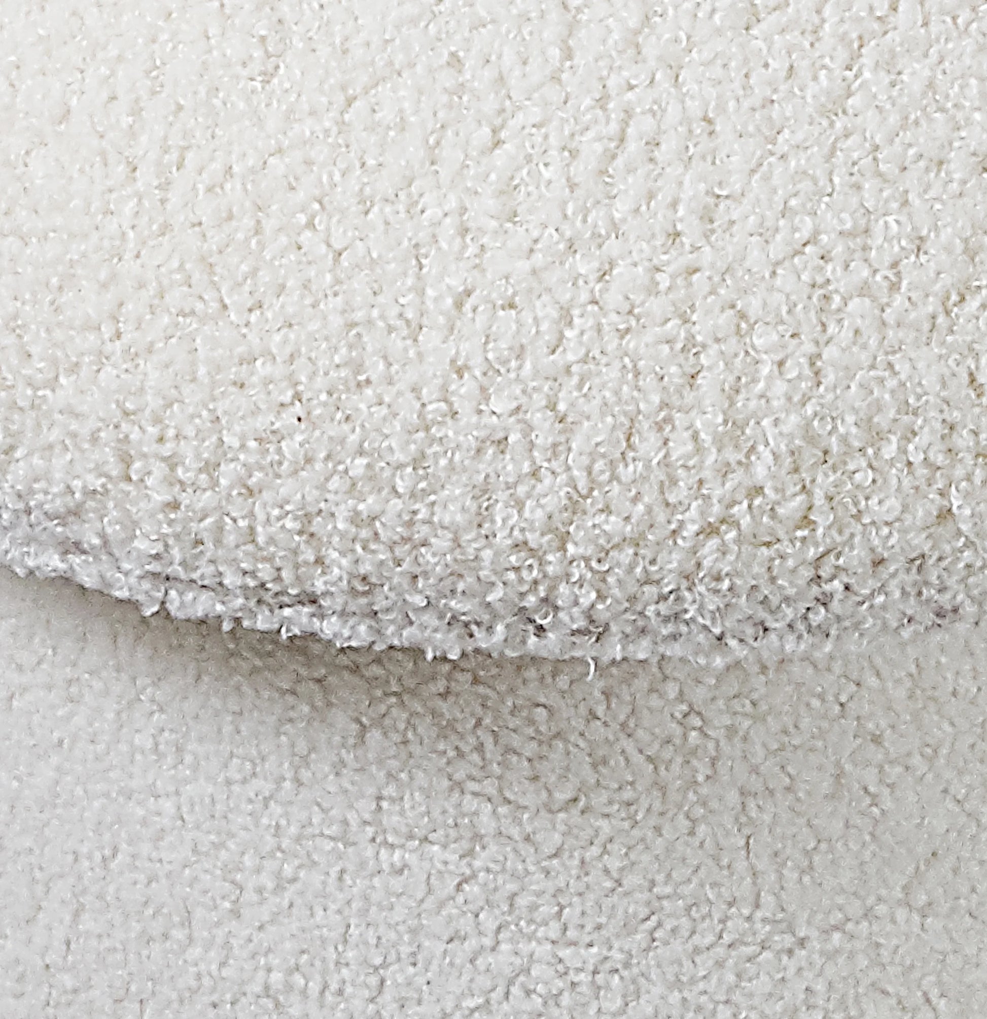 Boucle Mushroom Upholstered Storage Ottoman, Cream