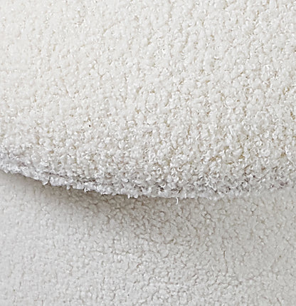 Boucle Mushroom Upholstered Storage Ottoman, Cream
